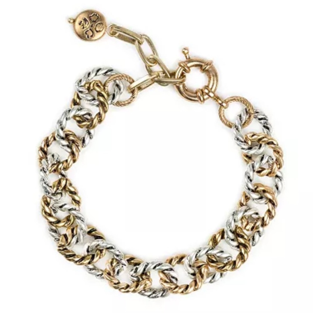 NWT [Patricia Nash] Rope Chain Ring Adjustable Designer Bracelet, Gold Tone - Picture 2 of 10